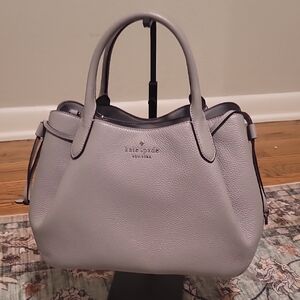 kate Spade Large Gray Dumpling pebble leather satchel / Crossbody